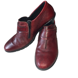 Women's Rieker burgundy Red Leather Ankle Boots Size 40 EU